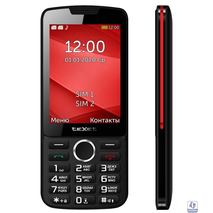 TEXET TM-308 черный-красный