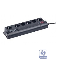 Energenie Сетевой фильтр EG-PMS2-LAN программируемый, черный (10А, LAN, 6 розеток)