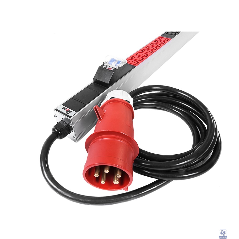 REM Верт блок розеток Rem-2MC,LINUX,мониторинг,измерение,управление,3~16A,36C13,1820мм,вх IEC309,шнур 3м