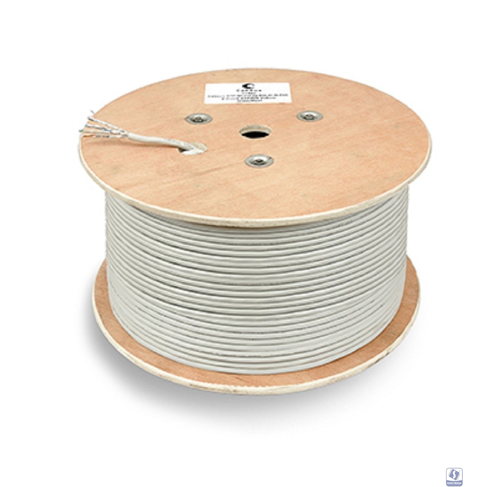 Cabeus STP-4P-Cat.6a-SOLID-IN-PVC Кабель витая пара экранированная STP (U/FTP), категория 6a (10GBE), 4 пары, (23 AWG), одножильный (solid), каждая пара в экране (фольга) (305 м), PVC нг(А)-LS