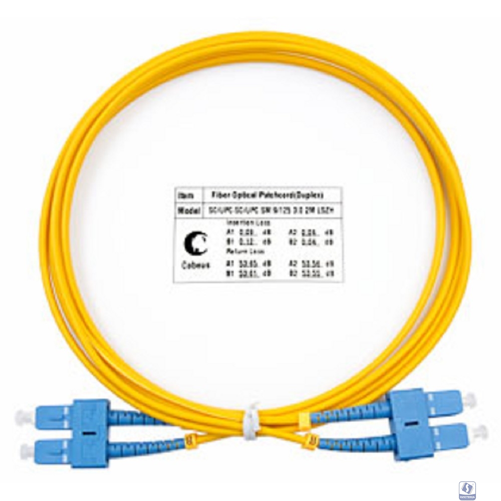 Cabeus FOP(d)-9-SC-SC-2m Шнур оптический duplex SC-SC 9/125 sm 2м LSZH