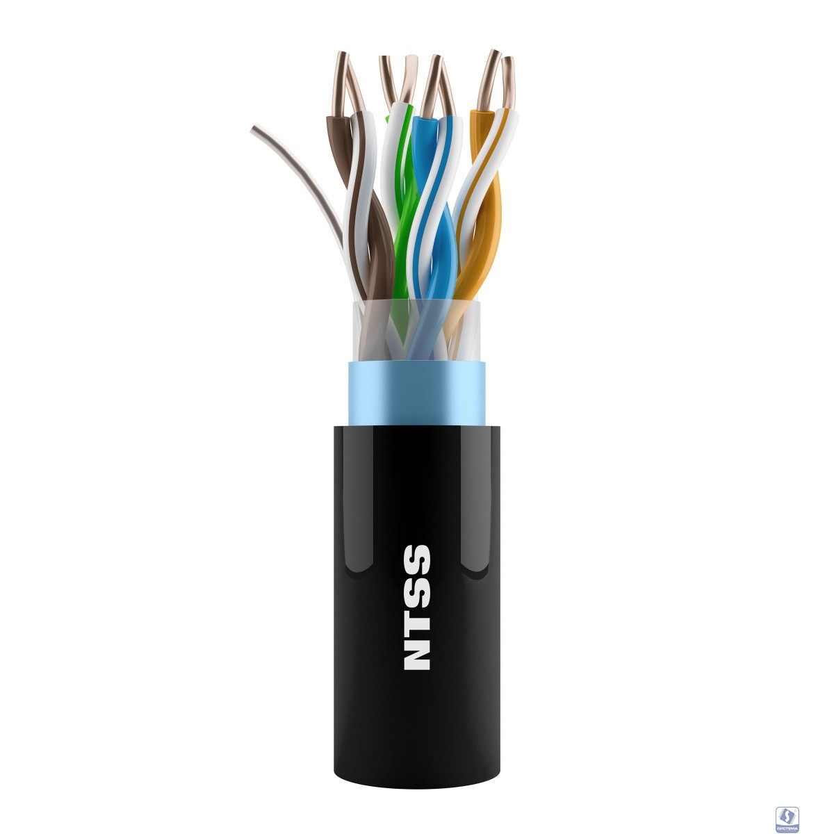 NTSS Кабель витая пара NTSS F/UTP 5e 4 пары одножильный 24AWG медь 305м внешний PE черный NTSS-OUT-FTP4-5e-PE-BL