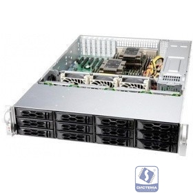 Supermicro server chassis CSE-LA26E1C4-R609LP, 2U, 12x 3.5" (tool-less) or 2.5" (screw) hot-swap, 12-port 2U SAS3 12Gbps, 600W RPSU