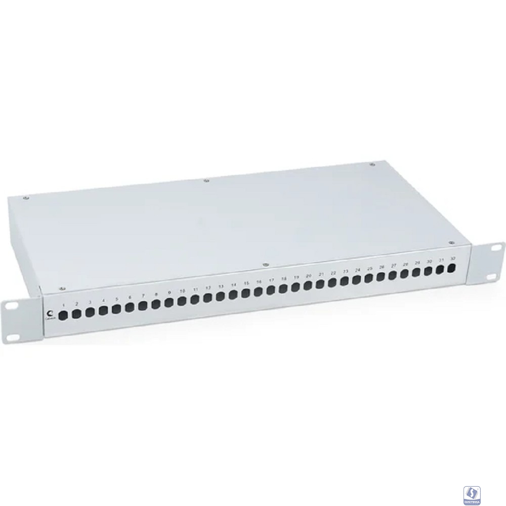 Cabeus FO-19-32ST Кросс бокс оптический 19" на 32 ST(FC) со сплайс-кассетой и КДЗС (без пигтейлов и проходных адаптеров)