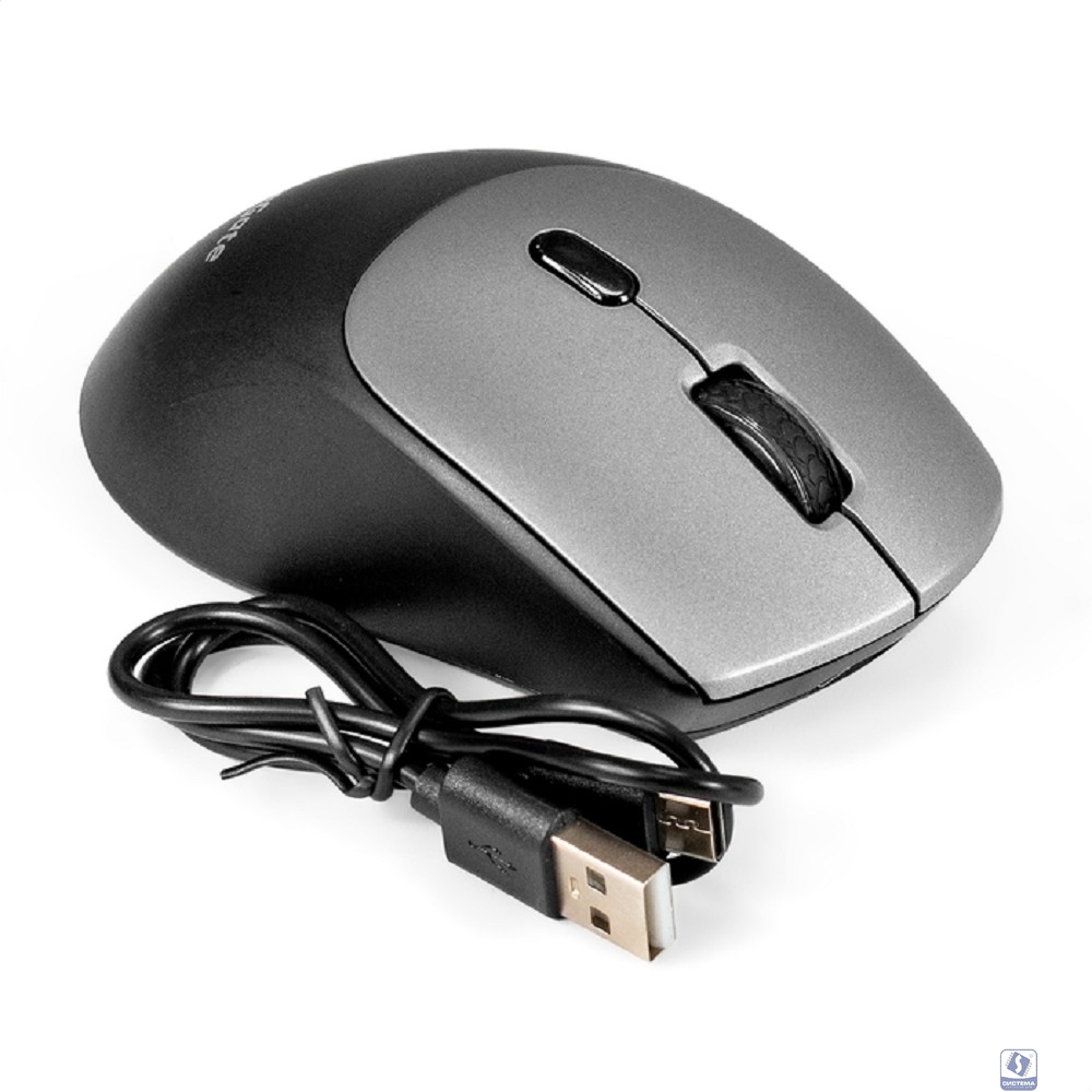 Exegate EX298897RUS  Беспроводная Bluetooth мышь ExeGate Professional Standard BT-070 (радиоканал 2,4 ГГц+ Bluetooth5.2, оптическая, 1600dpi, 6D, 6 кнопок и колесо прокрутки)