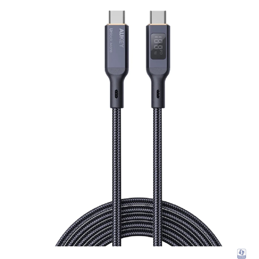 Aukey Кабель Nylon Braided 100w LCD  1m black (AC-CB-MCC101)
