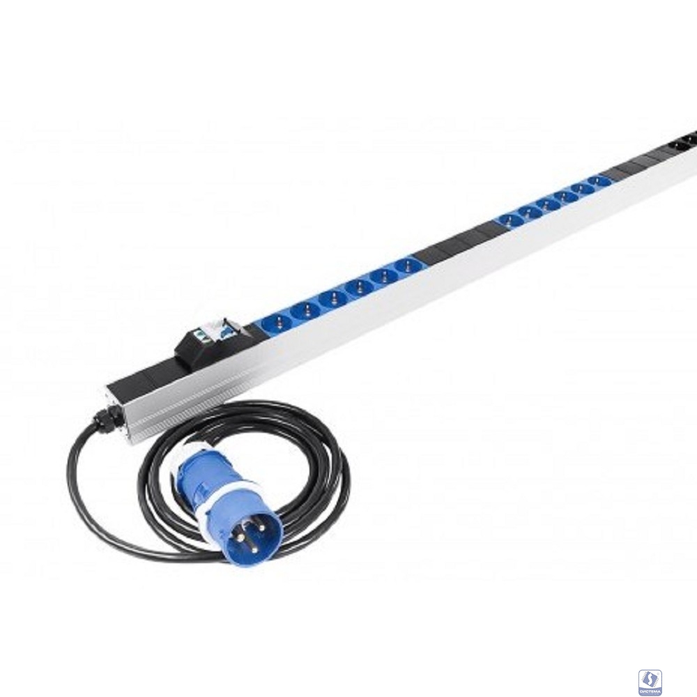 REM Верт блок розеток, мониторинг, измерение, 1 фаза 32A, авт, 24S, 1820 мм, вх IEC 309, шнур 3 м R-MC1-32-24S-A-MI-1820-3-2P