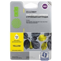 Cactus LC-980Y Картридж струйный Cactus CS-LC980Y желтый для Brother DCP-145C/165C MFC-250C/290C (16ml)