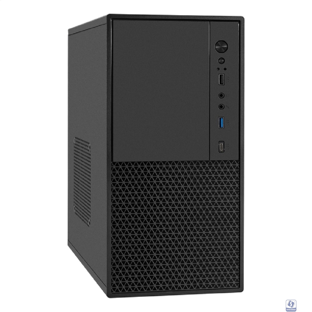 Exegate EX299240RUS Корпус Minitower ExeGate BAA-308MUC-UNS350 (mATX, БП UNS350 с вент. 12см, 1*USB+1*USB3.0+1*TypeC, HD Audio, черный)