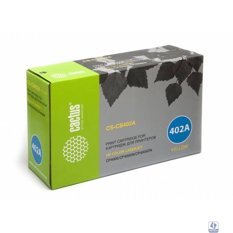 Картридж лазерный Cactus CS-CB402AR желтый (7500стр.) для HP CLJ CP4005/CP4005DN/CP4005N