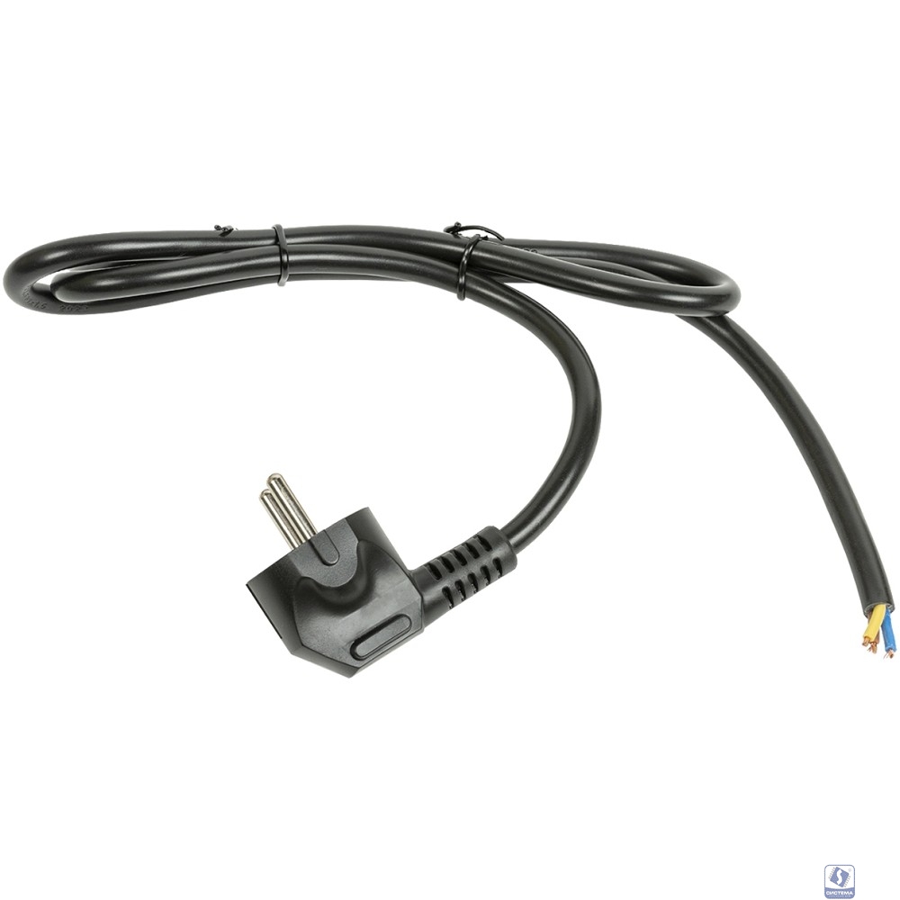 Кабель питания Filum FL-PC-SH90-C2-3.0-BK ПВС-ВП 3x1.5 CEE 7/7(Schuko) угловая - свободный конец, 220/250В, 16А, чёрный, 3м (1035735)
