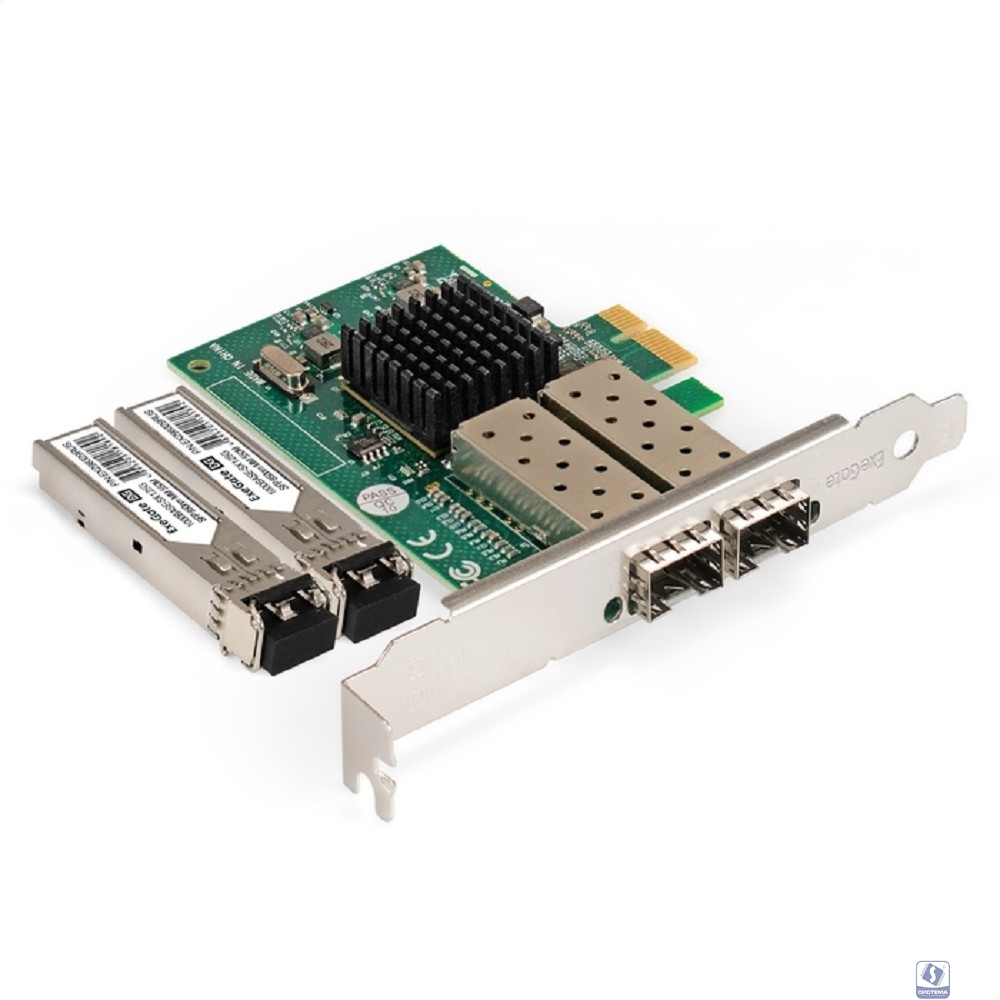 Exegate EX299088RUS Комплект: Сетевой адаптер SFP ExeGate EXE-82576-F2 +2х Трансивер Multi-Mode до 550м ExeGate EXT-1G-MM850-LC2-550M (EX296229RUS: PCI-E x1 v2.0, порты 2x SFP (10/100/1000Mb/s), Gigab