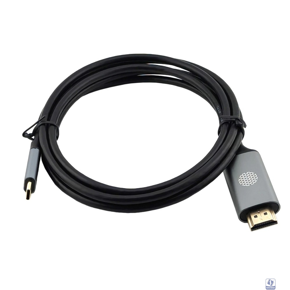 Кабель аудио-видео Cactus CS-USBC-HDMI-2-2 USB Type-C (m)/HDMI (m) 2м. позолоч.конт. черный