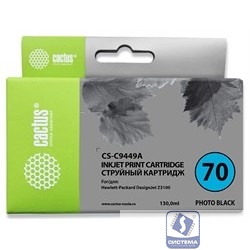 CACTUS C9449A Картридж струйный Cactus CS-C9449A черный для №70 HP Designjet Z3100 (130ml)
