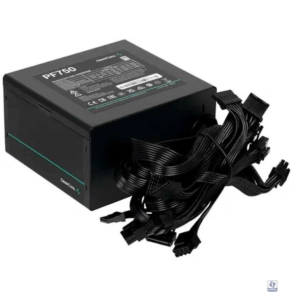 Блок питания Deepcool ATX 750W PF750 80 PLUS (20+4pin) APFC 120mm fan 6xSATA RTL