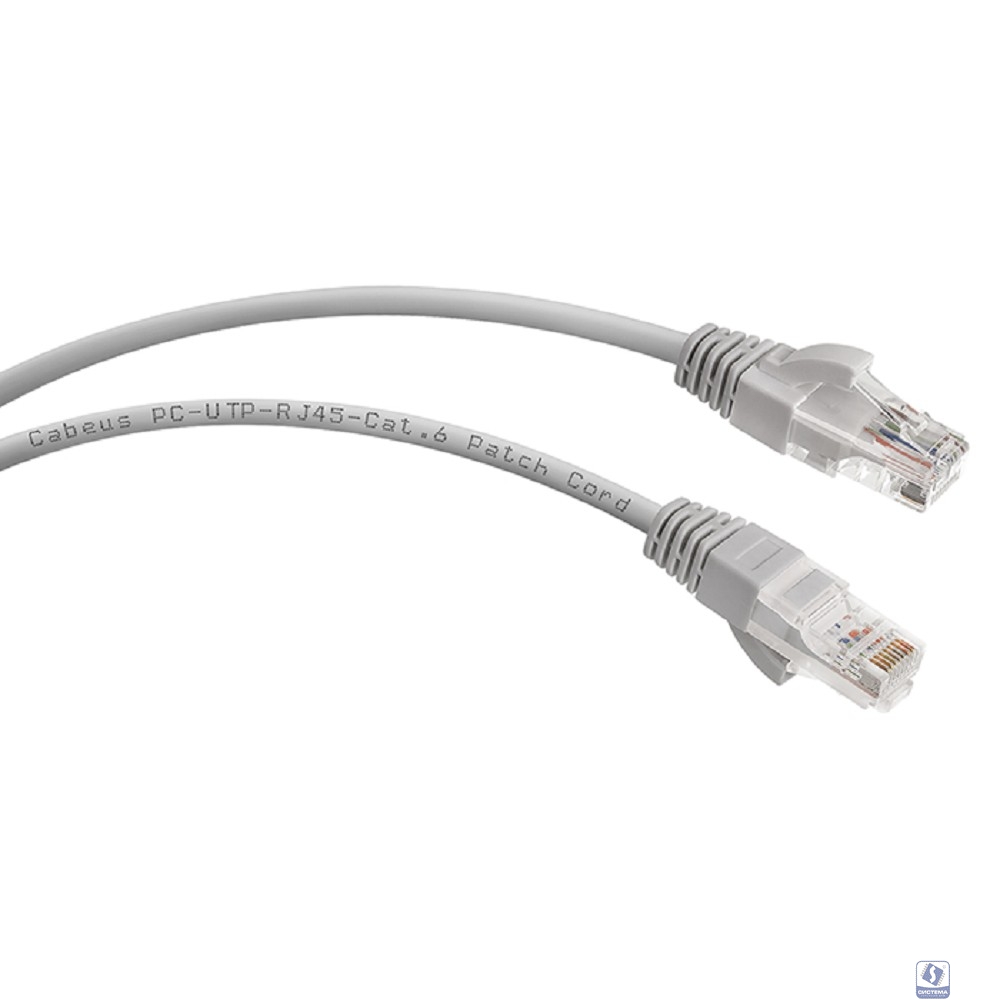 Cabeus PC-UTP-RJ45-Cat.6-5m Патч-корд U/UTP, категория 6, 2xRJ45/8p8c, неэкранированный, серый, PVC, 5м
