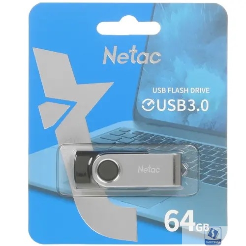 Netac USB Drive 64GB U505 USB3.0, ABS+Metal housing [NT03U505N-064G-30BK]