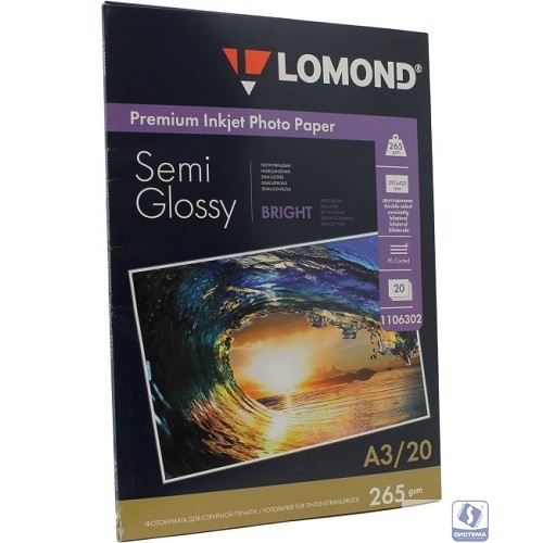 LOMOND 1106302 Фотобумага Двухсторонняя Светлая Полуглянцевая, A3/265/21.