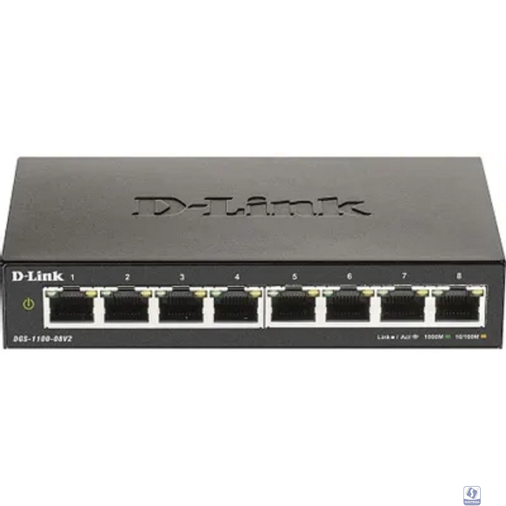 D-Link DGS-1100-08V2/A1A Настраиваемый L2 коммутатор с 8 портами 10/100/1000Base-T
