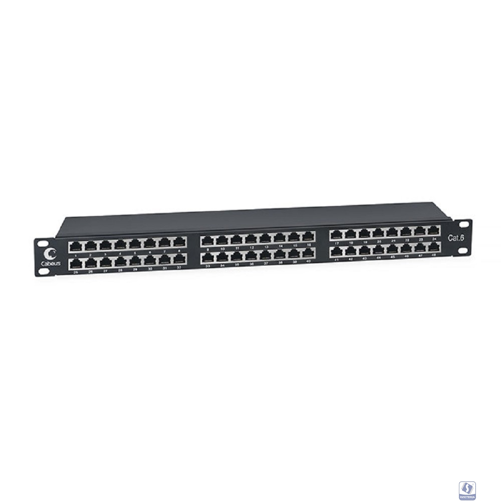 CABEUS PLHD-48-CAT.6-SH-DUAL IDC-1U ПАТЧ-ПАНЕЛЬ ВЫСОКОЙ ПЛОТНОСТИ 19", 1U, 48 ПОРТОВ RJ-45, КАТЕГОРИЯ 6, ПОЛНОСТЬЮ ЭКРАНИРОВАННАЯ, DUAL IDC