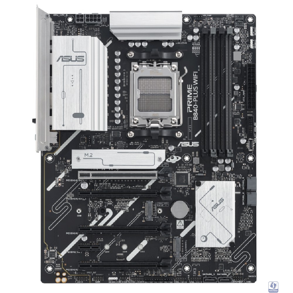 ASUS PRIME B840-PLUS WIFI (Socket AM5, ATX, 4xDDR5(192GB), DP/HDMI 2.1, 1xPCIe 4.0x16/3xPCIe 3.0x16, 1xLAN (2.5GbE), Wi-Fi, BT, 4xSATA 6Gb/s, 3xM.2, 1xType-C, 3xUSB 3.2, 4xUSB 2.0)
