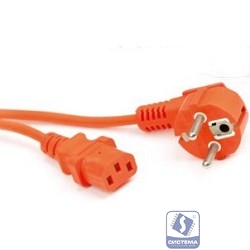 VCOM CE021-O/0.75MMX1.8M Кабель компьютер-розетка 220V (EURO) <VDE> 1,8м 3G0,75mm2, оранжевый