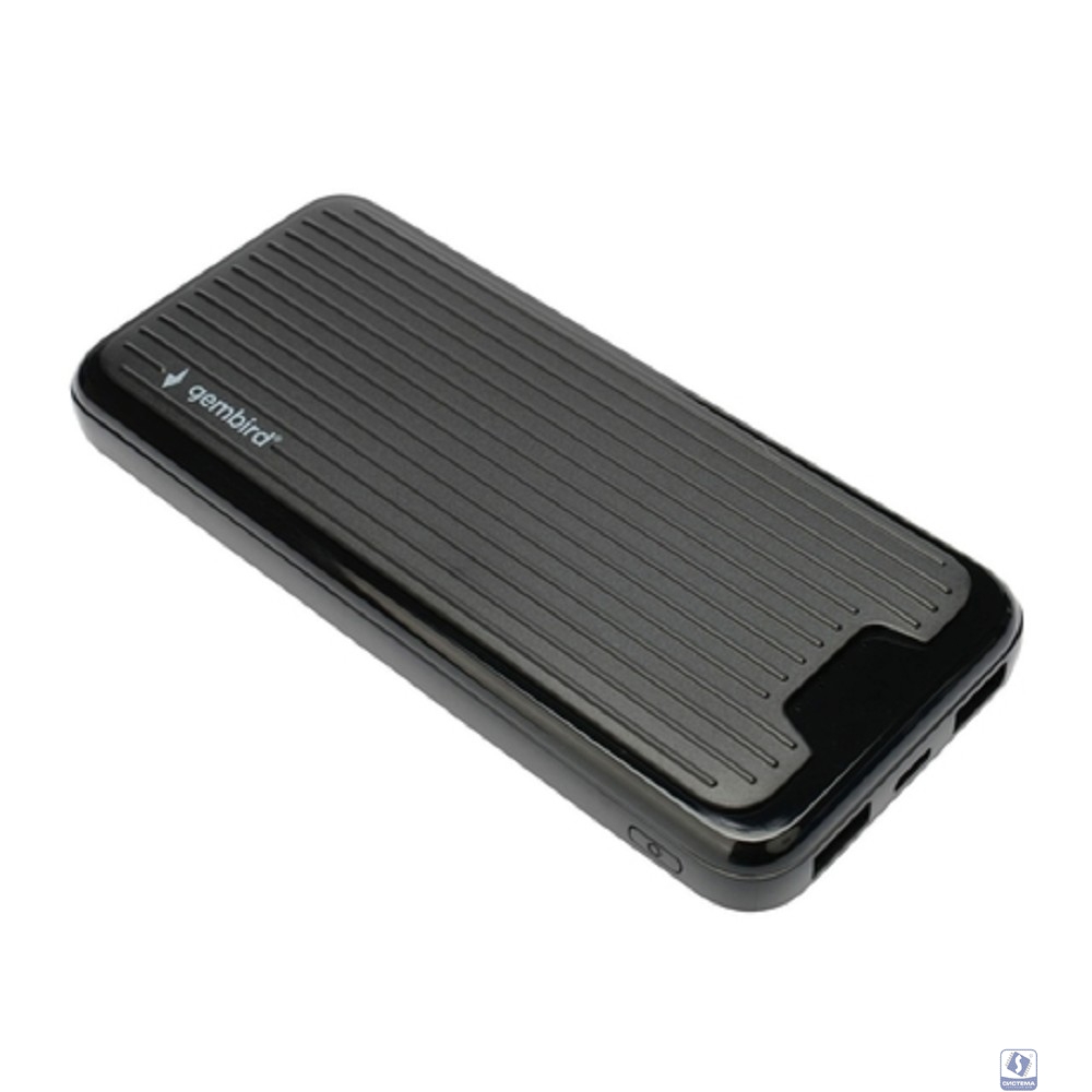 Gembird Портативный аккумулятор, 10000мАч, 2A, черный (GPB-10)