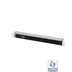 REM Блок розеток Rem-32 с амп., 6 IEC 60320 C19, 32А, алюм., 19", колодка (R-32-6C19-Am-440-K)