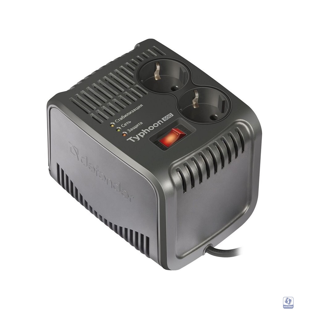 Defender !!! Стабилизатор напряжения AVR Typhoon 600 200 Вт, 2 розетки [99032]