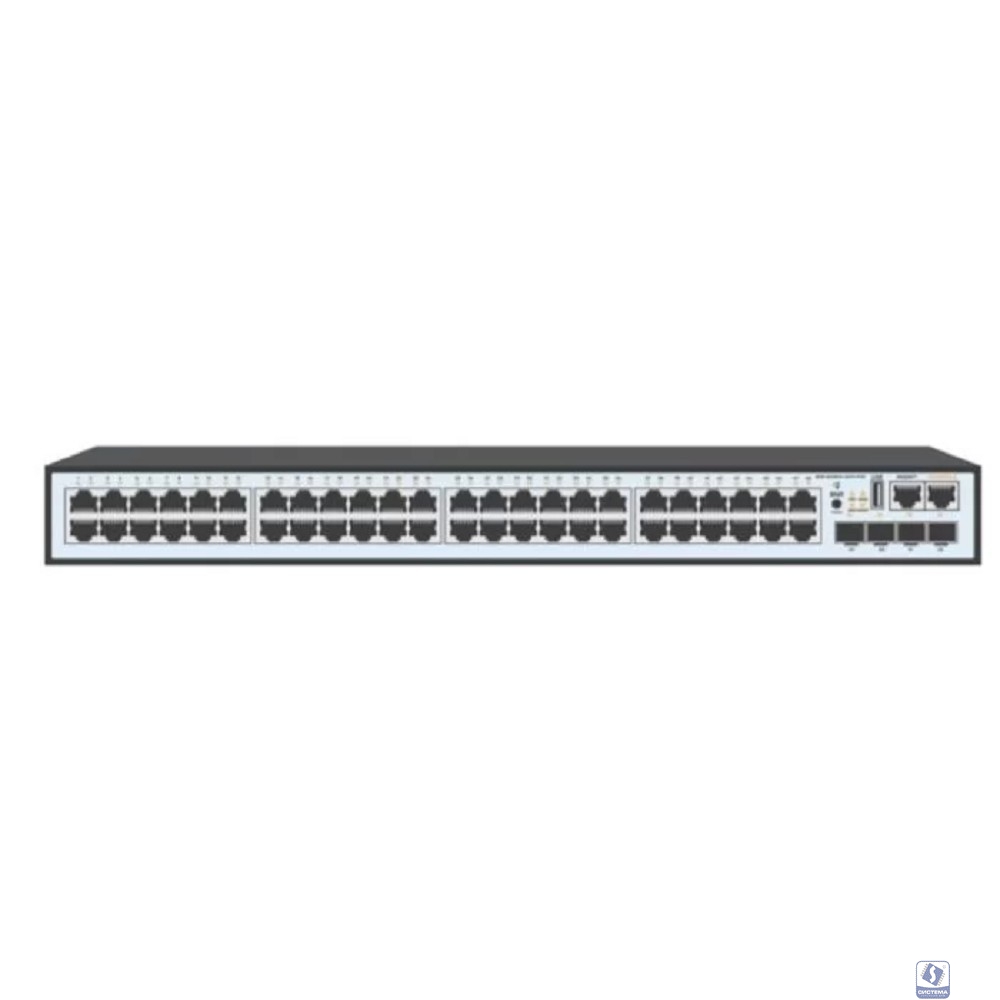 SNR SNR-S2989G-48TX-POE Управляемый PoE коммутатор уровня 2+, 48 портов 10/100/1000Base-T, 4 порта 1/10G SFP+, бюджет PoE 740 Вт, VSF HA, встроенный БП ~220V AC