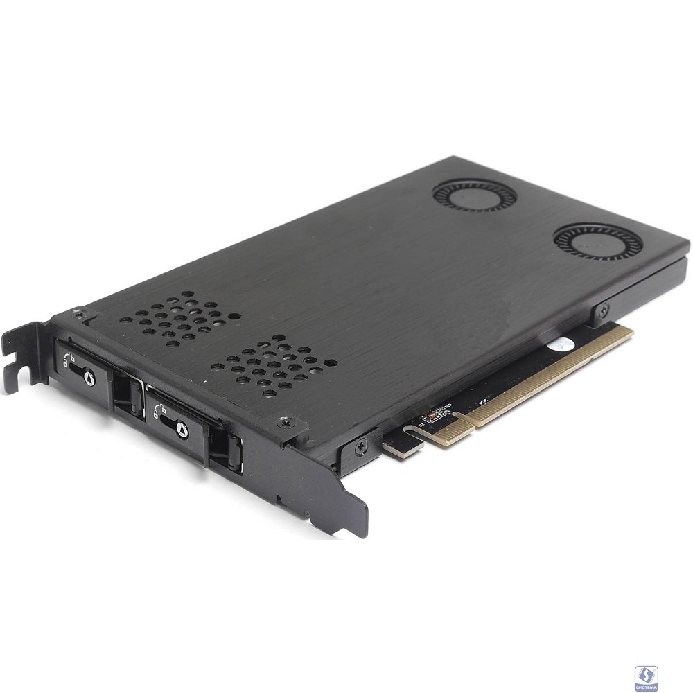 Procase P2-102-M2-BK Корзина 2*M.2 NVMe Gen4 SSD(length 2242/2260/2280 ),PCIe x4 NVMe and PCIe-AHCI M.2 SSD (черный) hotswap mobie rack module (1x expantion slot),FH