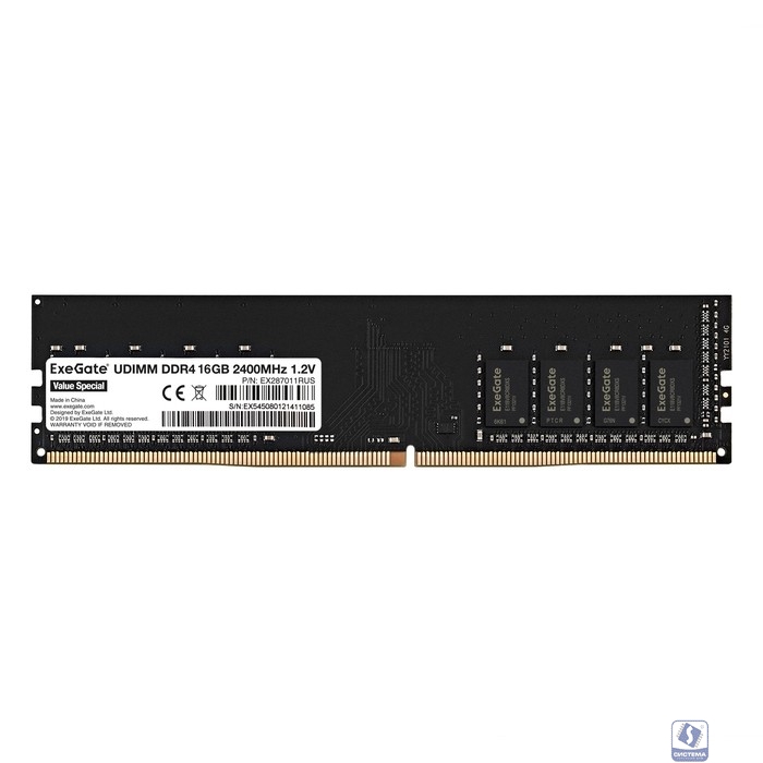 Exegate EX287011RUS Модуль памяти ExeGate Value Special DIMM DDR4 16GB <PC4-19200> 2400MHz