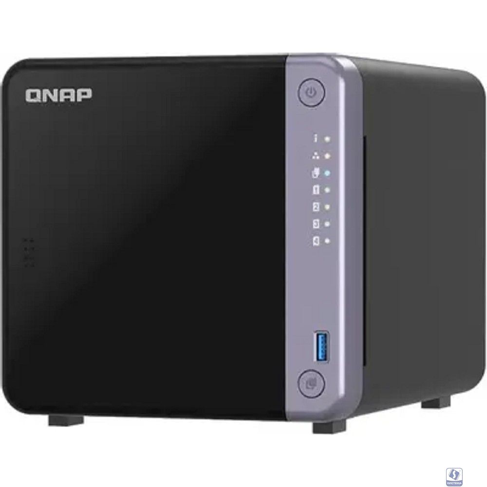 Сетевое хранилище без дисков/ SMB QNAP TS-432X-4G 4-bay 3.5" desktop NAS, AL524 4C 2.0GHz, 4GB DDR4 RAM (max 16GB), 1 x 10GbE SFP+, 2 x 2.5GbE, 1 x PCIe Gen3, 2 x USB 3.2 Gen1