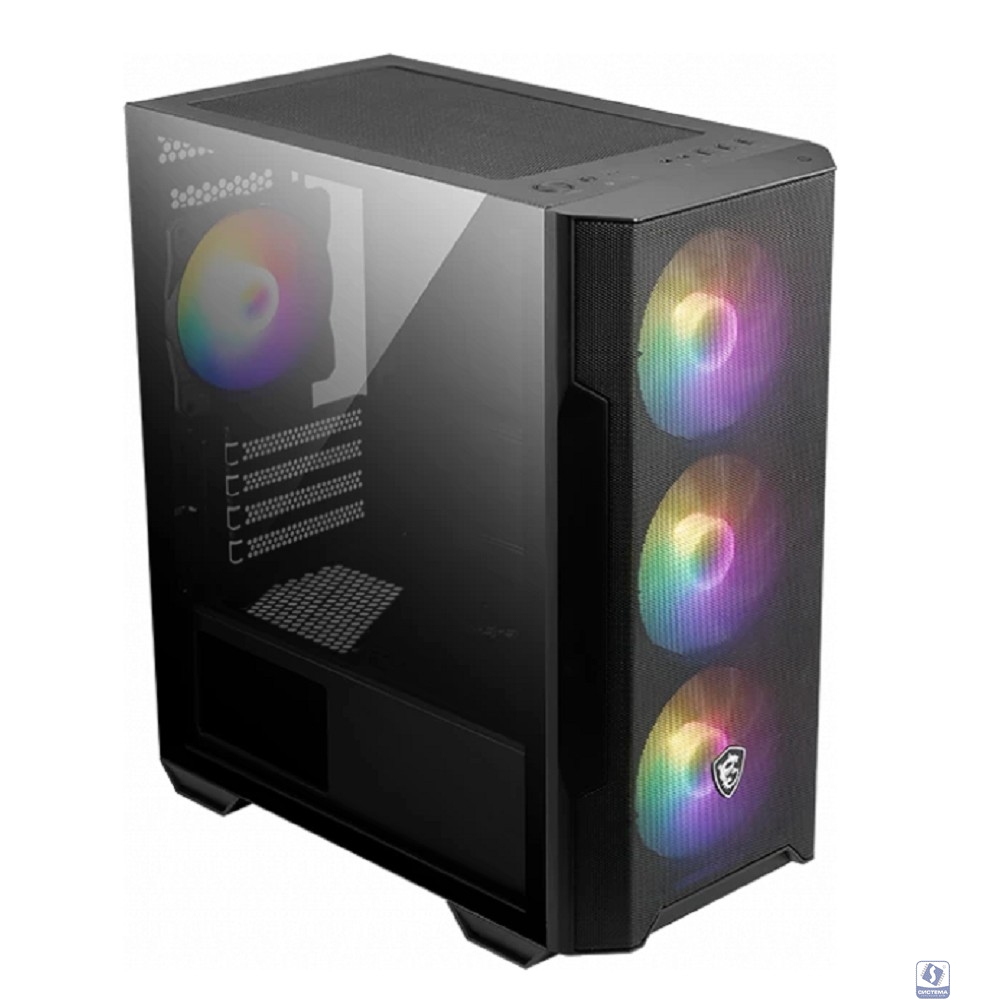 Корпус ПК без блока питания/ Case MSI MAG FORGE M100R, Mini-Tower, TG, 4x120mm ARGB, 2xUSB 2.0, 1xUSB 3.0, mATX, mITX Black