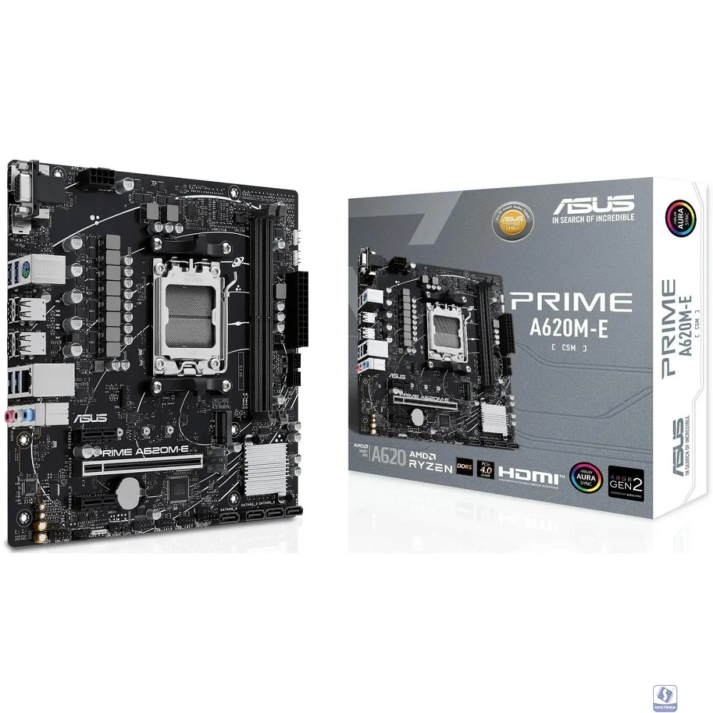 ASUS PRIME A620M-E-CSM (Socket AM5, mATX, 2xDDR5(96GB), VGA/DP/HDMI, 1xPCIe 4.0x16/2xPCIe 4.0x1, 1xLAN, 4xSATA 6Gb/s, 1xM.2, 2xUSB 3.2, 4xUSB 2.0, 1xPS/2)