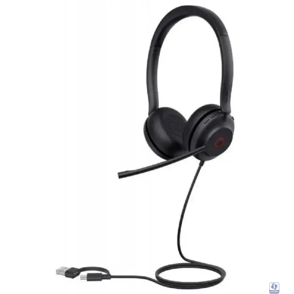 Проводная гарнитура Yealink UH35 Dual UC USB-C/A Дуо, HD звук, шумоподавление, LED-индикатор, USB-C/A (UH35 Dual UC USB-C/A)