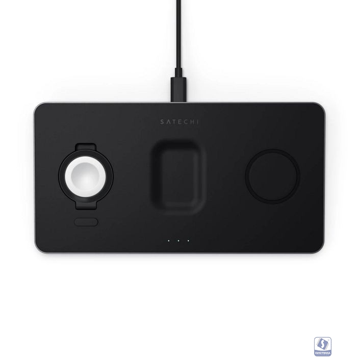 Satechi [ST-X3TWCPM] Беспроводное зарядное устройство Trio Wireless Charging Pad для телефона, часов и наушников. Цвет серый космос.