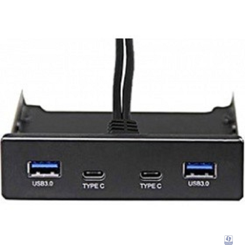 Exegate EX280448RUS Планка USB на переднюю панель Exegate U3H-619, 3,5", 2*USB3.0+2*TypeC, черная, подсоед-е к мат. плат Exegate EX280448RUS Планка USB на переднюю панель Exegate U3H-619, 3,5", 2*USB3.0+2*TypeC, черная, подсоед-е к мат. плат