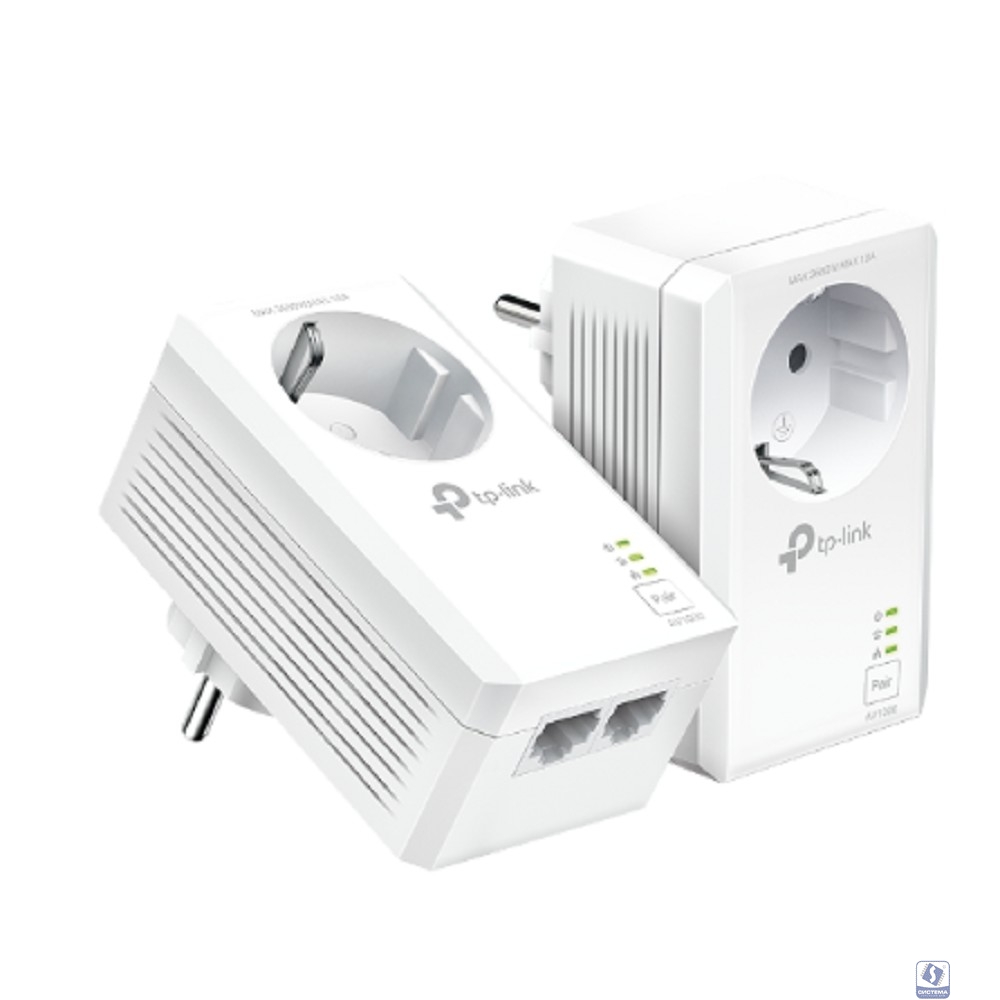 TP-Link TL-PA7027P KIT AV1000 Комплект гигабитных Powerline-адаптеров со встроенной розеткой