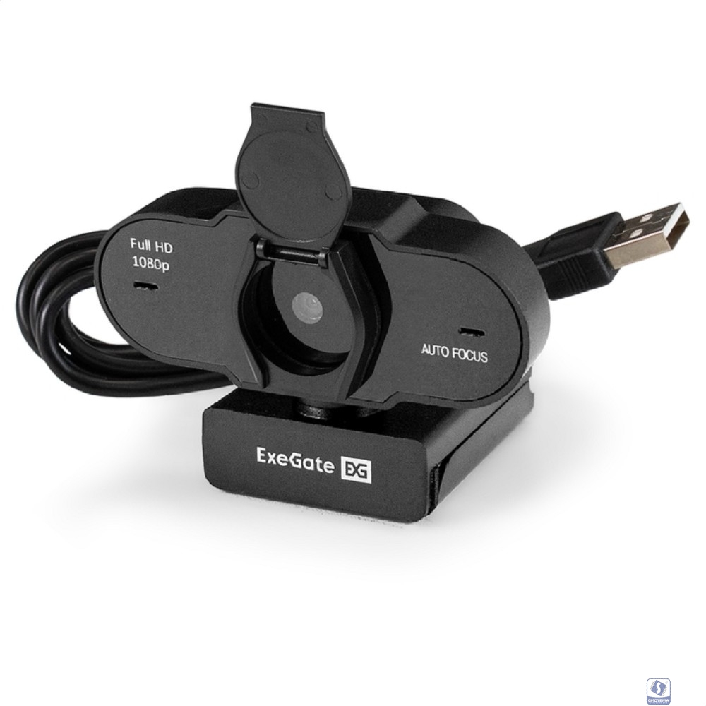 Exegate EX297681RUS ExeGate BlackView C931 Full HD AF (2Мп, 1920х1080, 1080P, 30fps, автоматический фокус, защитная шторка, 4-линзовый объектив, микрофон с шумоподавлением, универсальное крепление )