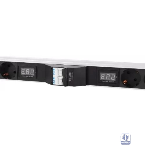 REM Вертикальный блок розеток Rem-32 на 2 контура по 8 Schuko, 4 IEC 60320 C19 с авт., инд., 2 * 16 А, алюм., 33-38U, колодка(R-32-2x(8S-4C19-A-I)-1420-K)