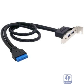 ORIENT C095, Планка портов в корпус 2xUSB 3.0, Low Profile, длина кабеля 30см, oem (31095)