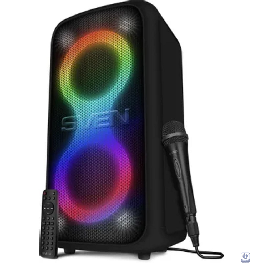 Колонка порт. Sven PS-1000 черный 160W 1.0 BT/3.5Jack 10м 8000mAh (SV-022686)