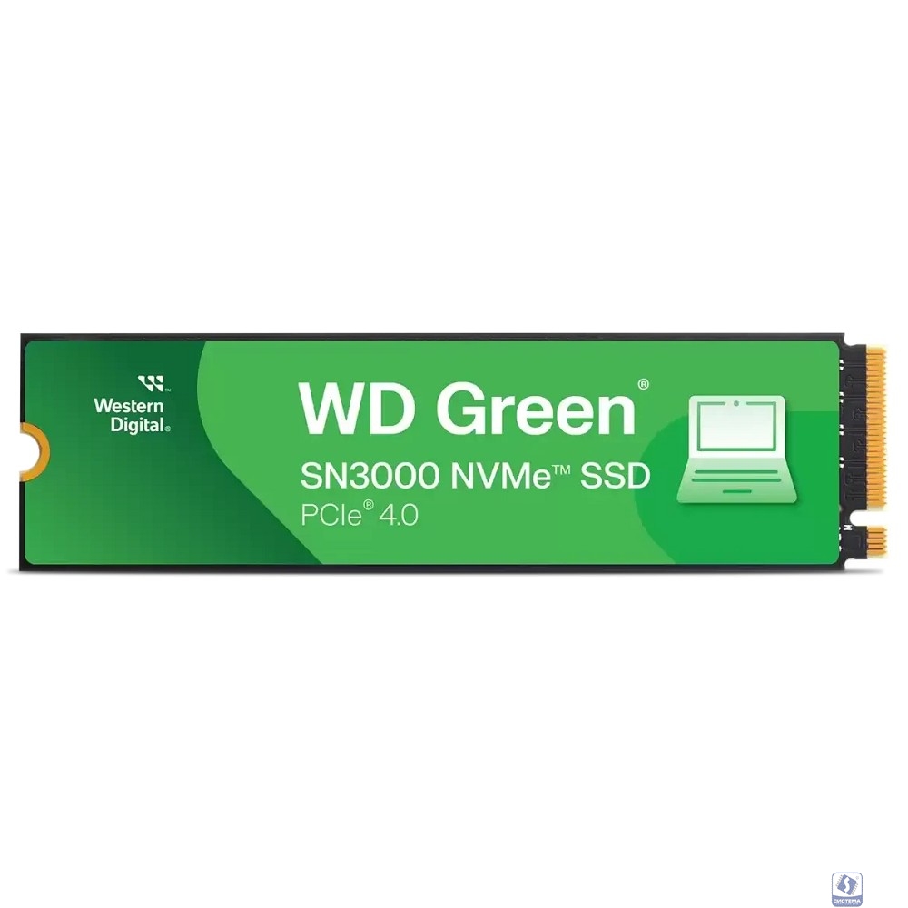 WD SSD 500GB WD Green SN3000, PCI-E 4.0 x4 M.2 2280, [R/W - 5000/4100 MB/s] WDS500G4G0E