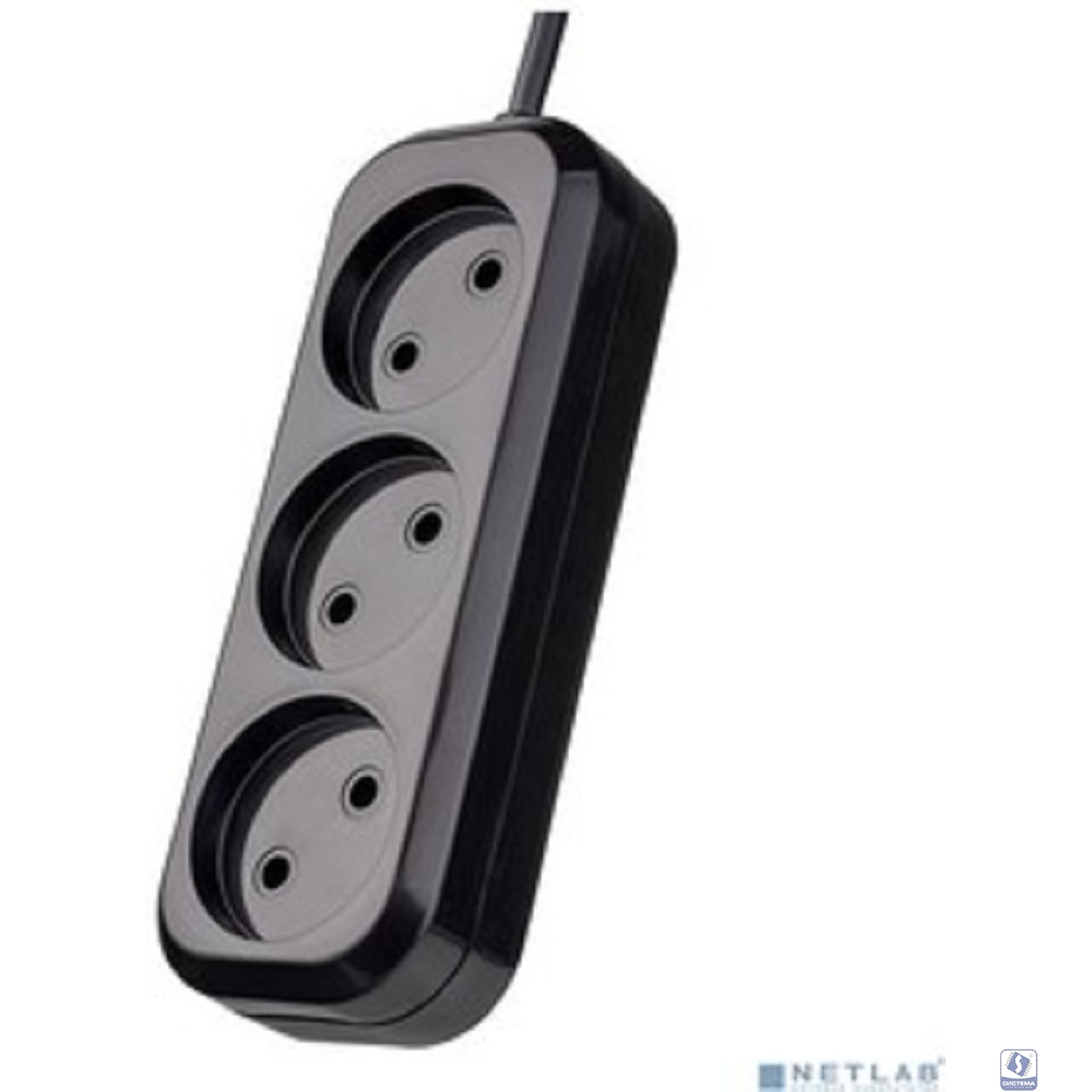 Perfeo Сетевой удлинитель без заземления "RU POWER", PF_B4067 (5,0м, 3 розетки, чёрный (Р16-012))
