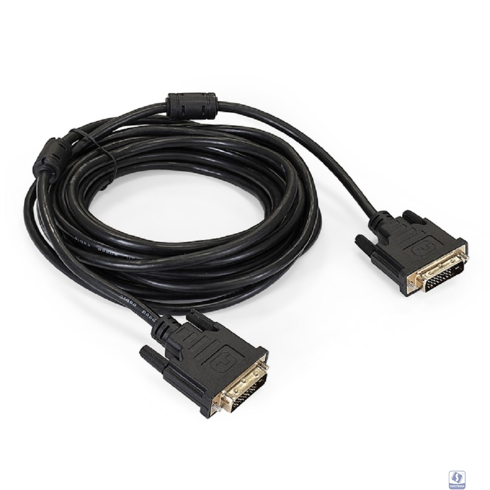 Exegate EX191096RUS Кабель DVI dual link (25M-25M) 5м Exegate, 2 фильтра, позолоченные контакты