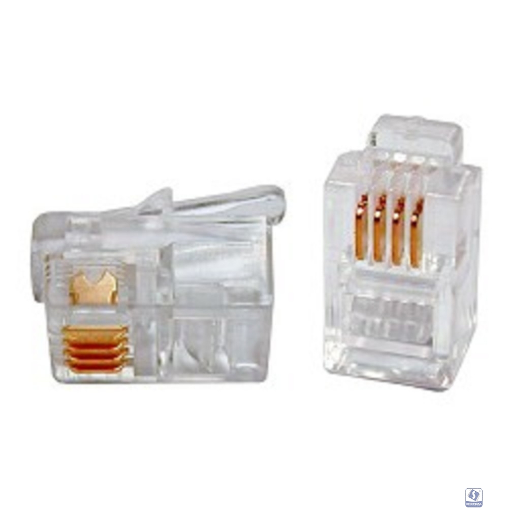 Gembird  коннектор телефонный RJ11 6P4C (100 шт. в уп.!!!) (MP-6p4c/5)