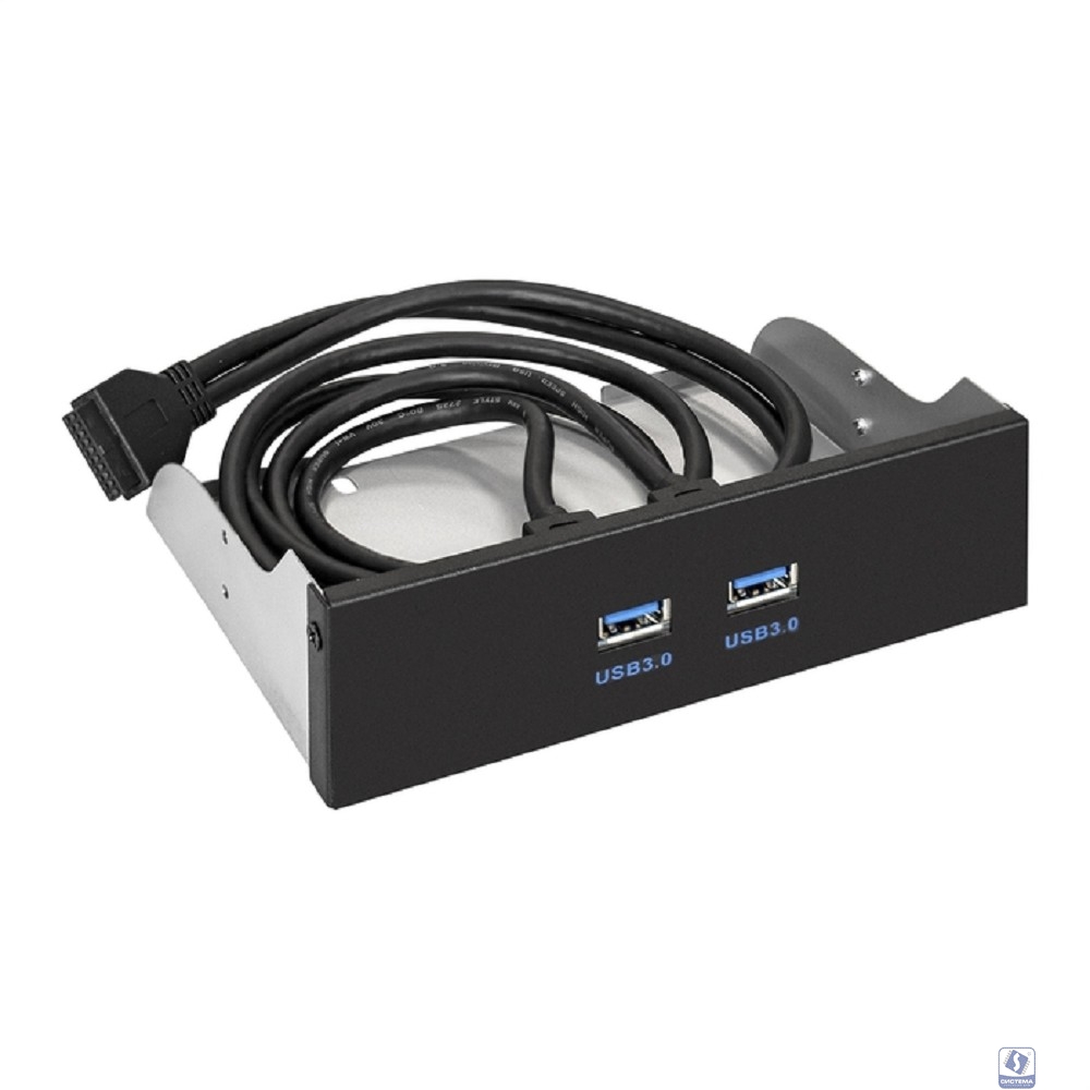 Exegate EX289289RUS Планка USB на переднюю панель ExeGate U5H-615, 5,25", 2*USB3.0, черная, металл, подсоед. к MB