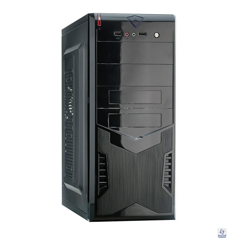 Exegate EX280387RUS Корпус Miditower Exegate CP-604 Black, ATX, <CP400W, 80mm>, 2*USB, Audio