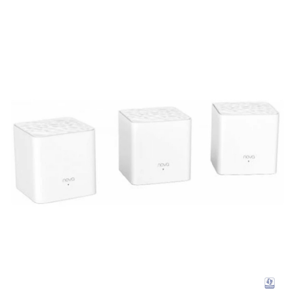 TENDA MW3(3-pack) Двухдиапазонная Wi-Fi Mesh система АС1200, до 300 Мбит/с на 2,4 ГГц + до 867 Мбит/с на 5 ГГц, LAN 2x10/100 Мбит/с, 2 встроенные антенны